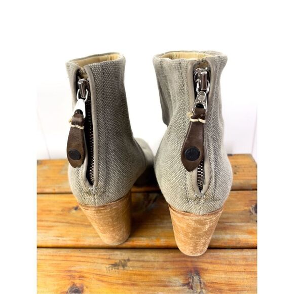 Rag & Bone Newbury Canvas Ankle Boot, Dark Gray Size 36.5 - Picture 6 of 10